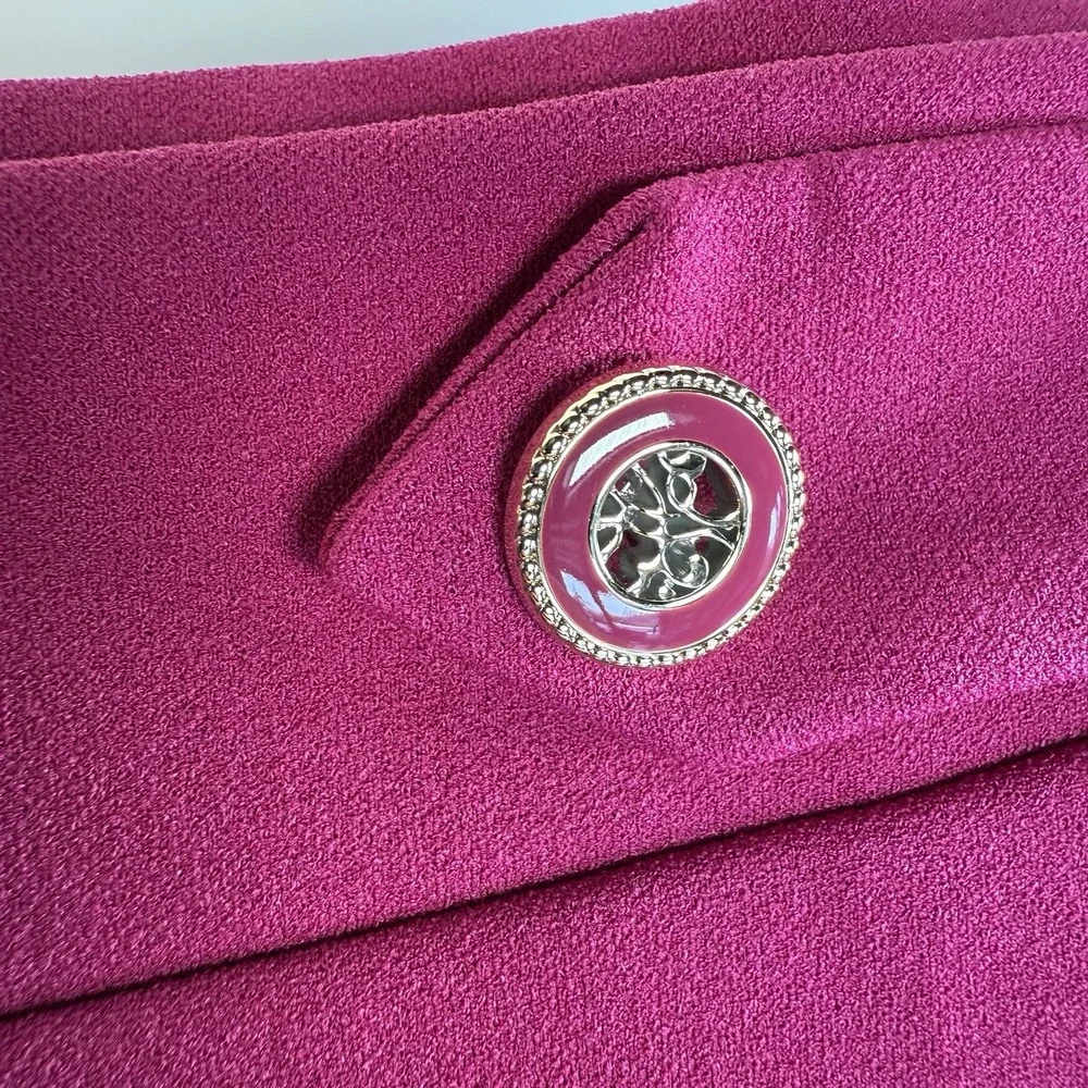 Women's size 20 W Pink Pants Gold Buttons Look Unworn New York Clothing NYCC - Picture 2 of 8